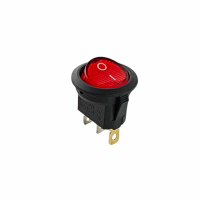Выключатель круглый одноклавишный D20/22мм, 6А, 2 положения, с сигнальной лампой, 250V
