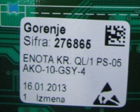 Модуль (плата) управления для стиральной машины Gorenje AKO-10-GSY-4 276865