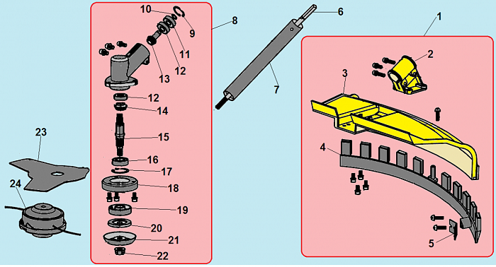 8 РЕДУКТОР - КОЖУХ ТРИММЕР CHAMPION Т333-2