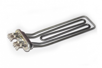 Тэн (нагревательный елемент) для стиральной машины 1950w+1050w 255мм. без отв. гнутый